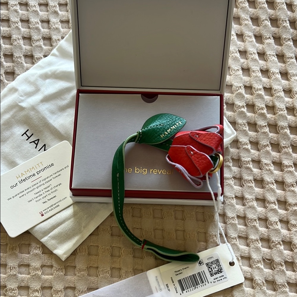 Hammitt Rose Leather Keychain Charm - NWT